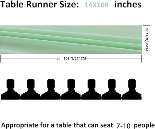 12Pack 9ft Chiffon Table Runner14x108 Inch Sheer Romantic Table Runner for Wedding Birthday Party Bridal Shower Outdoor Decoration-Mint