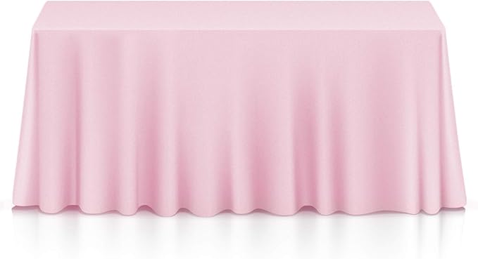 Lann's Linens - 10 Premium 90" x 132" Tablecloths for Wedding/Banquet/Restaurant - Rectangular Polyester Fabric Table Cloths - Pink