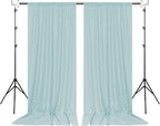 MEETSKY Light Green Backdrop Curtains 10ft x 10ft for Wedding Birthday Baby Shower Photography Backdrop Fabric Curtains Drapes Rod Pocket Light Filtering Window Drapes, 5ft x 10ft, 2 Panels