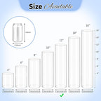 12Pack Glass Cylinder Vases for Centerpieces - 12 Inch Tall Flower Vase for Wedding Decorations, Floating Candle Holder Vase Bulk,Glass Hurricane Candle Holders for Table Shelf, Party, Home Decor