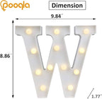 Pooqla LED Marquee Letter Lights Sign, Light Up Alphabet Letter for Home Party Wedding Decoration W