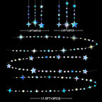 Iridescent Party Decorations Star Circle Dot Paper Garland Banner Bunting Streamer Metallic Hanging Twinkle Star Decoration for Kids Birthday Baby Shower Wedding Festival Engagement Sweet 16 Decor