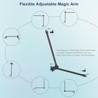 Microphone Stand Holder,21.5" Long Flexible Adjustable Magic Arm Super Crab Clamp Mic Clip 3/8"-16 to 5/8"-27 Adapter Mount,Compatible with Shure/Fifine /AT2020 /Pyle/Blue Snowball/Razer
