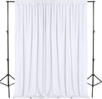DWCN 10x8 FT White Backdrop Curtains for Parties, Photography Backdrop Drapes with Rod Pockets for Wedding Decorations Stage Birthday Family Gatherings, 2 Panels 5ft x 8ft