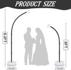 AerWo [Upgraded] Balloon Arch Kit Stand, 8.2ft+6ft Half Arch Balloon Stand with Base, Free Bending Top Balloon Arch Frame Curve for Floor, Perfect Birthday Wedding Halloween Decorations