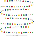 Super Mario Party Decorations Circle Dot Garland Red Blue Yellow Green Hanging Paper Polka Dot Streamer for Birthday Baby Shower Wedding Bridal Shower Carnival Circus Clown Fiesta Party Supplies