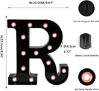 Light Up Black Alphabet Marquee Letters Sign LED Marquee Number Lights Sign for Night Light Home Bar Christmas Lamp Birthday Party Wedding Decoration R