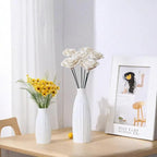 6 pcs Handmade Ceramic Roses,Featuring Vibrant Colors and Intricate Petal Details Floral Decorations Wedding Decoration Christmas Decor Gift Providing Long-Lasting Beauty (White)