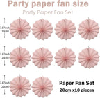 Pink Birthday Decorations,DIY Pink Paper Fans Hanging Decoration ,Party Supplies Party Fans 8in, Pink Christmas,Wedding Graduation Events Accessories 30 Color DIY Set (Baby Pink)
