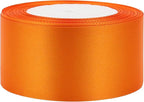 Orange Solid Satin Ribbon 2 Inch 25 Yards Solid Polyester Fabric Ribbon for Gift Wrapping Wedding Christmas Baby Shower Birthday Party Decoration Handmade Immortal Flower Craft