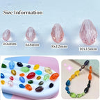 50pcs 10x15mm Teardrop Crystal Glass Beads Vertical Hole Faceted Glass Teardrop Spacer Beads for Bracelets Necklace Earring DIY Jewelry Making Craft(Pink)