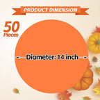 50 Pieces Orange Paper Place Mats Fall Pumpkin Spice Color Round Disposable Table Mats Thankgiving Decorative Placemats for Orange Party Supplies Home Dining Tableware Decor