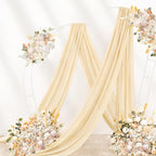 Champagne Gold Wedding Arch Draping Fabric 29" x 20 FT Wedding Drapes for Backdrop Sheer Curtains Drapes for Romantic Bridal Baby Shower Decor Ceremony Birthday Party Fall Outdoor Events