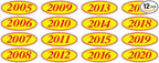 EZ-Line Oval Model Windshield Year Stickers for Car Windows Red and Yellow Large Vinyl Dealership Supplies 1 Dozen Pro Pack (2008)