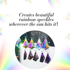 50mm Sun Catchers with Crystals, 10 Pcs Hanging Crystals Suncatchers for Windows, Colored Horns Crystal Prisms,Glass Pendant Suncatchers for Chandeliers, Garden, Christmas Tree Decor