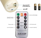 DANIP White LED flameless Candle with Embedded Star Light String, Three Piece LED Candle, with 11 Key Remote Control, 24-Hour Timer Function, Dancing Flame, (Ivory White)