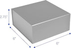 CECOBOX - Gift Boxes with Lids for Presents 6"x6"x2.75" - Matte, Collapsible Magnetic Closure Gift Box - Groomsmen & Bridesmaid Proposal Boxes, Wedding, PR, Birthdays, Holidays (Silver)