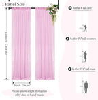 DUOBAO Pink Chiffon Backdrop Curtain-2 Panels 29x120-Inch Wedding Draping Beach Curtains for Living Room Polyester Voile Window Darpes Photography Backdrops for Party Ceremony (29''x120''x2pc)