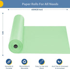 Light Green Wrapping Paper, 15"x450" Solid Color Art Craft Poster Kraft Bulletin Board Decorative Paper Roll, Birthday Anniversary Wedding Easter Eid St Patricks Day Bouquet Flower Gift Wrap