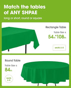 Pureegg Plastic Table Cloth Disposable 10 Pack, 54 x 108 Inch Table Cloths, St Patricks Day, Christmas Decorations, Tablecloths, Rectangle, Forest, Plastic Cover, Leakproof & Sturdy, Green