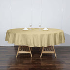 Efavormart Round Tablecloth, 90 Inch Stain & Wrinkle Resistant Washable Table Cloth, Decorative Polyester Fabric Table Cover for Banquet, Wedding, Dining- Champagne