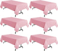 sancua 6 Pack Pink Tablecloth 60 x 102 Inch, Rectangle Table Cloth for 6 Feet Tables - Stain and Wrinkle Resistant Washable Polyester Table Cover for Dining Tables, Buffet Parties and Camping