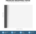 KMER LIFE Metallic Wrapping Paper Roll 17 x 394 Inch - Premium Gift Wrap for Birthday, Christmas, Baby Shower, Valentines, Party, Holiday (Black)