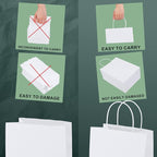 METRONIC Paper Gift Bags 16x6x12'' 100Pcs White Paper Bag with Handles Bulk for Small Business, Birthday Wedding Party Favor