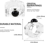 Crystal Napkin Rings Holder Silver Diamond Napkin Rings Pack of 6 Pieces,Hotel Restaurant Wedding Party Holiday Banquet Dining Table Decor