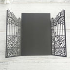 Black Gate Invitation Castle Laser Cut Card For Wedding Engagement Mermaid Birthday Party 25 Sets (black, 4.9"x7.1")