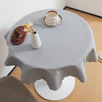 Small Round Grey Tablecloth 36 Inch Polyester Fabric Washable Table Cover Decorative Wrinkle Resistant Solid Color Table Cloth for Dining Party Wedding Camping