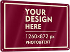 Custom Signs Outdoor Metal Sign - 12 x 8 Customized Personalized Aluminum for Office, Home, Business, Decor, Road Signs, Rust-Proof (Ivory Text Box)