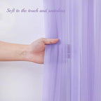 PARTISKY 20ft X 10ft Purple Tulle Backdrop Curtain for Parites, Sheer Backdrop Curtains Fabric Drapes for Wedding Ceremony Arch Party Stage Decorations