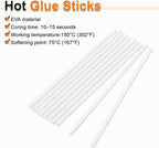 HARFINGTON 10pcs Hot Glue Sticks 0.28" Dia x 7.87" Long EVA Mini Hot Melt Adhesive Glue Stick for Hot Melt Gun Wood Plastic Glass Flowers Fabrics Foam, White