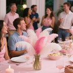 Holmgren Pink White and Light Pink Ostrich Feathers - 20pcs Making Kit 22 Inch Ostrich Feathers Bulk for Vase, Floral Arrangement, Tables Wedding Party Centerpieces and Christmas Home Decorations