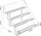 PecMuikee Greeting Card Display, 4 Tiers Clear Acrylic Sticker Display Stand for Vendors Retail, Display Photo Stand for Counter Tabletop Display Supplies, 1 Set