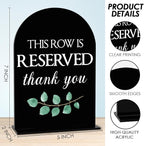 Black This Row is Reserved Sign, Reserved Seating Signs for Wedding, Engagement Bridal Shower Baby Shower Decor for Reception Reception, Weddings Acrylic Sign