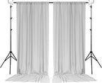 MYSKY HOME Light Grey Backdrop Curtains for Parties, Weddings, Stage - 5ft x 10ft, 2 Panels