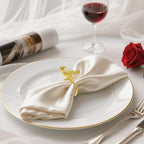 Napkin Rings Set of 8 Gold Bird Napkin Rings for Napkins,Shiny Metal Napkin Holders for Cloth Napkins,Unique Rustic Napkin Ring Holders,Summer Napkin Ring for Farmhouse Dining Table Decor