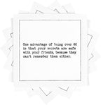 Five Star Napkins 60th Birthday Quotes White Cotton Cocktail Napkins, Beverage Napkins, Bar Napkins, Cloth Napkins, Party Napkins, Events, Holidays, Weddings, Birthdays, Disposable, 4.5" x 4.5"- (50x)