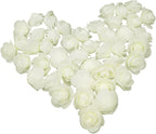 Artificial Flowers 100PCS 3CM Mini Fake Roses for DIY Wedding Bouquets Centerpieces Party Baby Shower Home Decorations (Ivory)