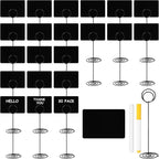 30 Pack Mini Chalkboard Signs 4"x3" Small Chalkboard Label with Metal Stand Chalk-Board Signs Tabletop with 2 Water Based Chalk for Food Buffet Party, Blackboard for Message Board Si-gns, Black