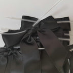 50pcs 3-1/2" Black Satin Ribbon Bows with Twist Ties Giant Bows for Fathers' Day 7th of July Gift Packing&Wrapping (Black)