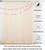 ShiDianYi Sequin-Backdrop Ivory 2 Panels 4FTx6FT Sparkle Wedding & Birthday Backdrop
