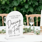 Dancing Feet Sign, Wedding Flip Flops Sign, Wedding Engagement Bridal Shower Reception Party Table Desk Acrylic Decor