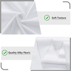 White Backdrop Curtain for Wedding Decor Holiday Party - White Wedding Backdrop Polyester Photography Backdrop Drapes Baby Shower Birthday Privacy Sliding Curtains Home Decor, 5ft x 8ft, 2 Panels