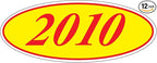 EZ-Line Oval Model Windshield Year Stickers for Car Windows Red and Yellow Large Vinyl Dealership Supplies 1 Dozen Pro Pack (2010)
