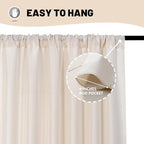 10ft x 10ft Beige Backdrop Curtains for Wedding Birthday Baby Shower Photography Backdrop Fabric Curtains Drapes Home Window Decorations Rod Pocket Light Filtering Window Drapes,5ft x 10ft, 2 Panels