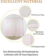 ShinyBeauty Iridescent White Sequin Backdrop 20X10FT Glitter Fabric Backdrop Photograph Backdrops Sequins White Curtain Shimmer Wall Studio Background