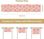 Vintage Floral Table Runner,60s Retro Color Funky Hippie Print Table Cloth Kitchen Dining Table Home Party Decoration 13x36 Inch